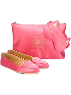 Charlotte Olympia Set aus Slippers und Täschch sneakers (paars)