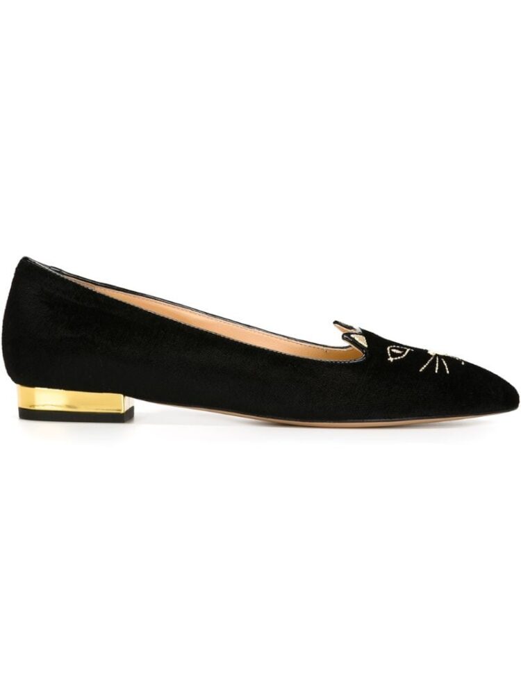 Charlotte Olympia 'Mid-Century Kitty' Slipp sneakers (zwart)