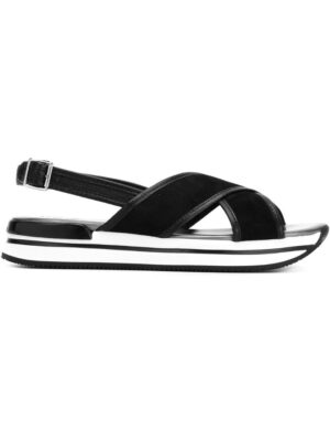 Hogan Sandalen mit gekreuzten Riem sneakers (zwart)