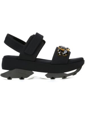 Marni Wedge-Sandalen mit Verzierung sneakers (zwart)