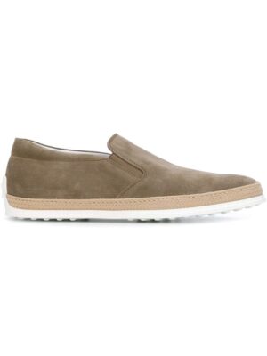 Tod's Wildleder-Slipper mit Kontrastsohl sneakers (grijs)