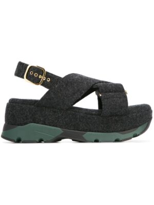 Marni Plateausandalen aus Wollfilz sneakers (grijs)