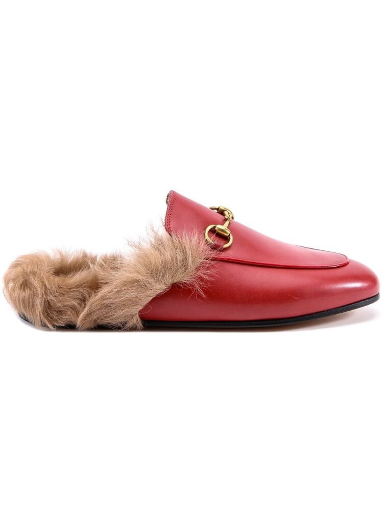 Gucci 'Princetown' Slipper mit Fell sneakers (rood)