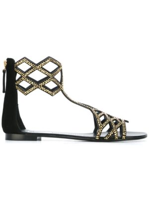 Giuseppe Zanotti Design Flache 'Raquel' Sandal sneakers (zwart)