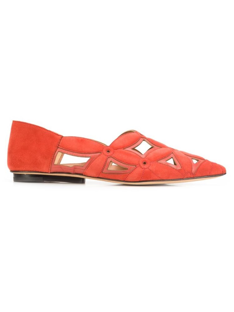 Derek Lam 'Saba' Slipper mit Laser-Cut sneakers (rood)