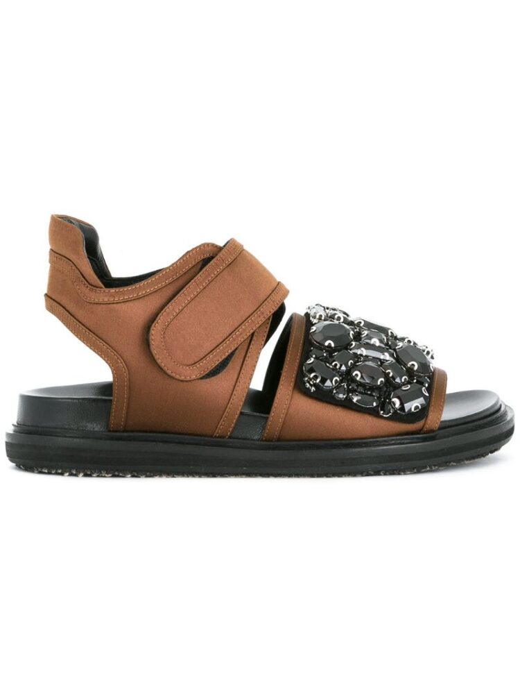 Marni Sandalen mit verziertem Fußbett sneakers (bruin)