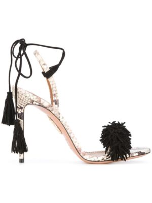 Aquazzura Stiletto-Sandalen in Schlangenleder-Opti sneakers (overige kleuren)