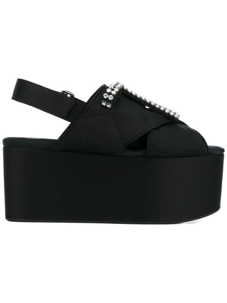 Marni Verzierte Plateau-Sandal sneakers (zwart)