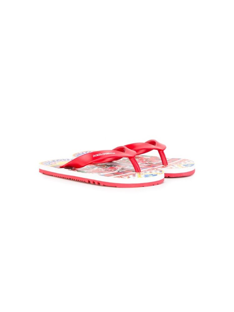 Dolce & Gabbana Kids Flipflops mit "Mambo"-Print sneakers (rood)