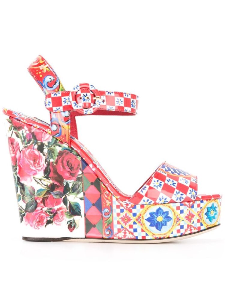 Dolce & Gabbana 'Bianca' Sandalen mit Wedge-Absatz sneakers (rood)