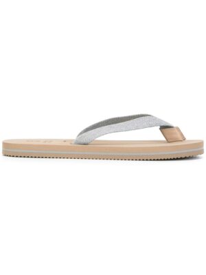 Brunello Cucinelli Gestreifte Flip-Flop sneakers (grijs)