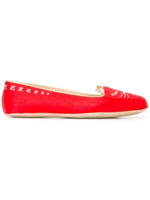 Charlotte Olympia 'Cat Nap' Set aus Seid sneakers (rood)