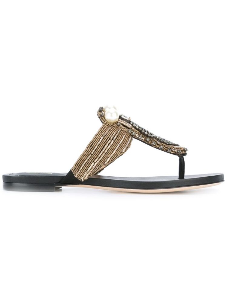 Alberta Ferretti Verzierte Flip-Flop sneakers (zwart)