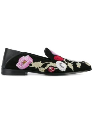 Alexander McQueen Slipper mit floralen Verzierung sneakers (zwart)