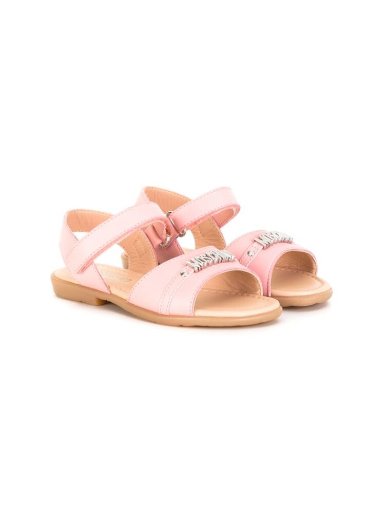 Moschino Kids Sandalen mit Logo-Schild sneakers (paars)