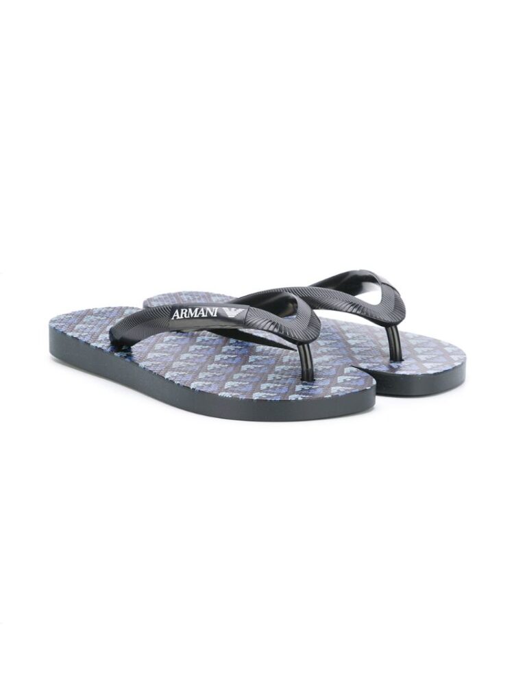 Armani Junior Flip-Flops mit Logo-Print sneakers (zwart)