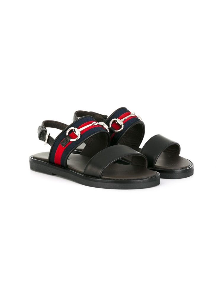 Gucci Kids Sandalen mit Webstreif sneakers (zwart)