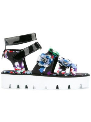 MSGM Sandalen mit floralen Akzent sneakers (zwart)