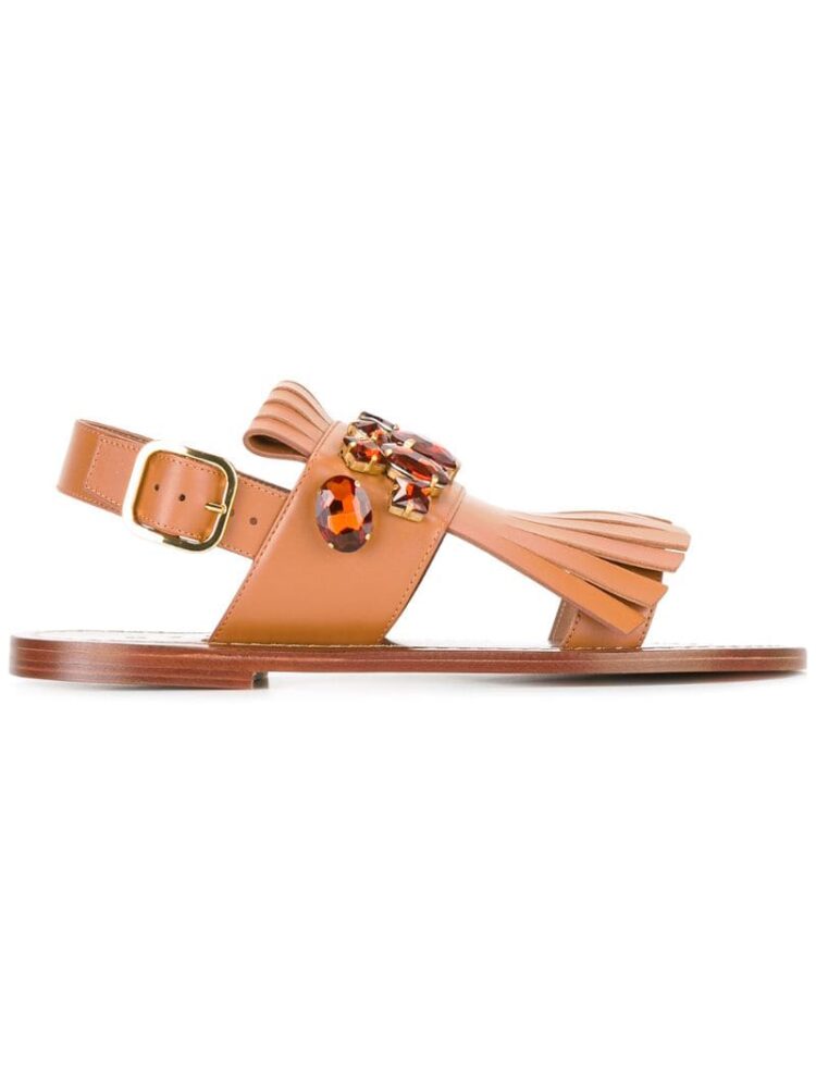 Marni Sandalen mit Kristall sneakers (bruin)