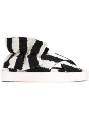 MSGM Gestreifte Sandal sneakers (zwart)