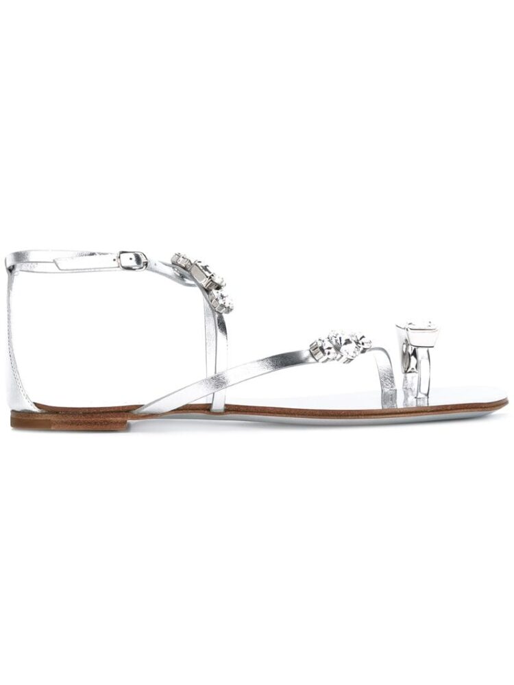 Casadei Metallic-Sandalen mit Kristall sneakers (overige kleuren)