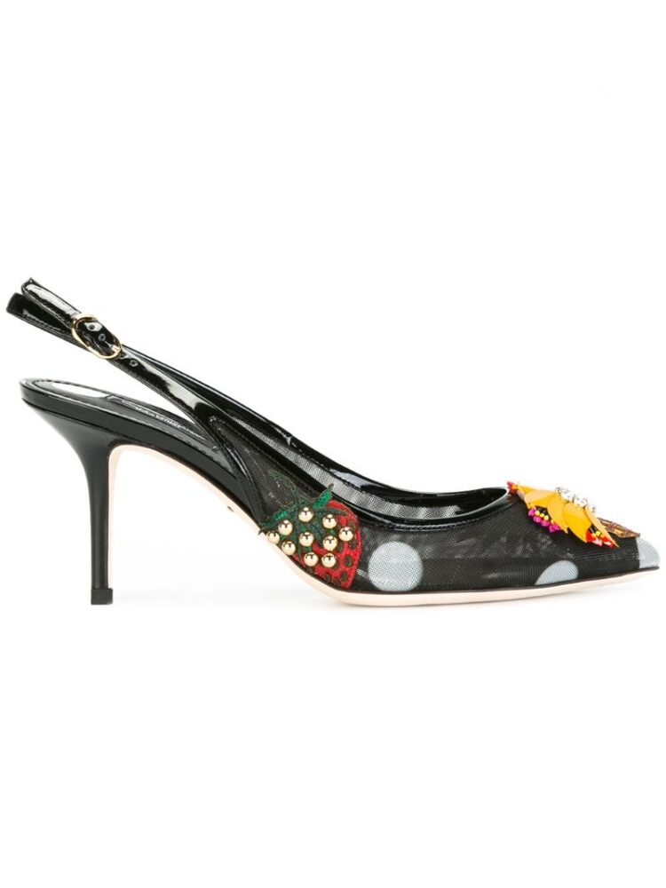 Dolce & Gabbana Slingback-Pumps mit Früchte-Print sneakers (zwart)