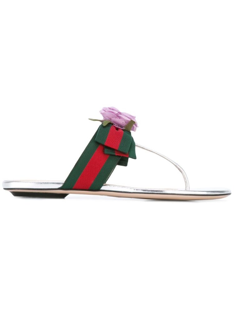 Gucci Pantoletten mit Blumenapplikatio sneakers (overige kleuren)