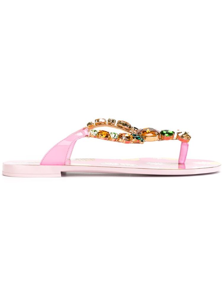 Dolce & Gabbana Verzierte Flip-Flop sneakers (paars)