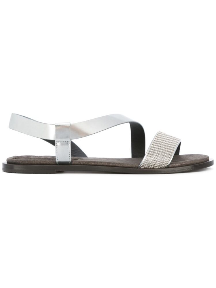 Brunello Cucinelli Flache Metallic-Sandal sneakers (overige kleuren)