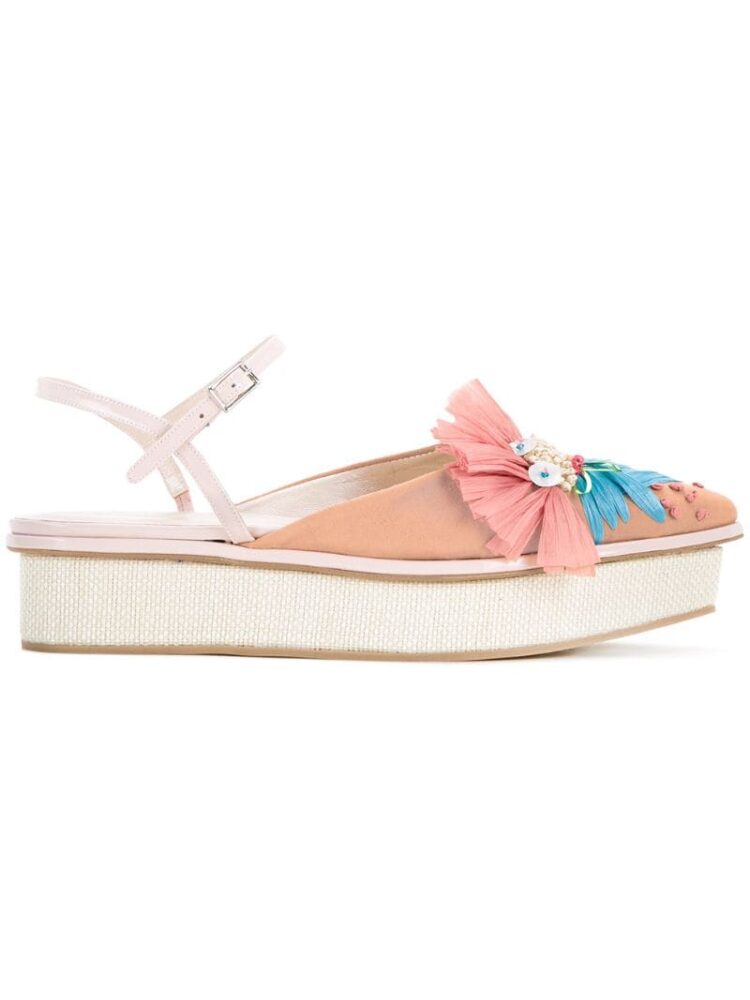 Delpozo Verzierte Plateau-Sandal sneakers (paars)