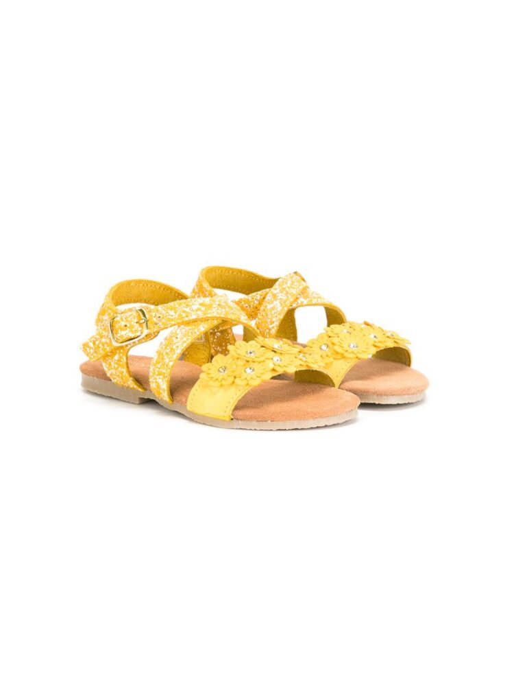 Monnalisa Sandalen mit überkreuzten Riem sneakers (geel)