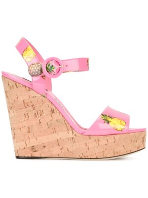 Dolce & Gabbana Wegde-Sandalen mit Ananas-Print sneakers (paars)