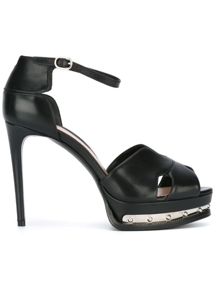Alexander McQueen 'Mod' Plateau-Sandal sneakers (zwart)