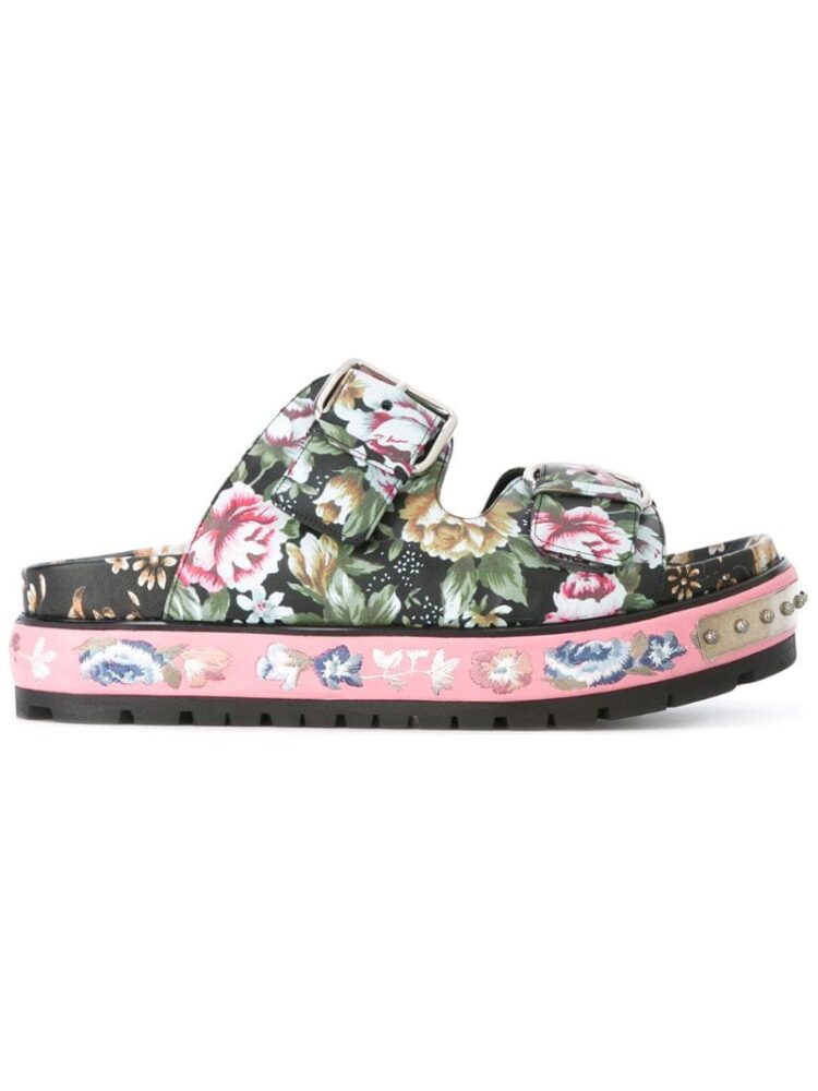 Alexander McQueen Pantoletten mit Blumen-Print sneakers (zwart)