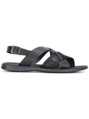 Emporio Armani Flache Slingback-Sandal sneakers (zwart)