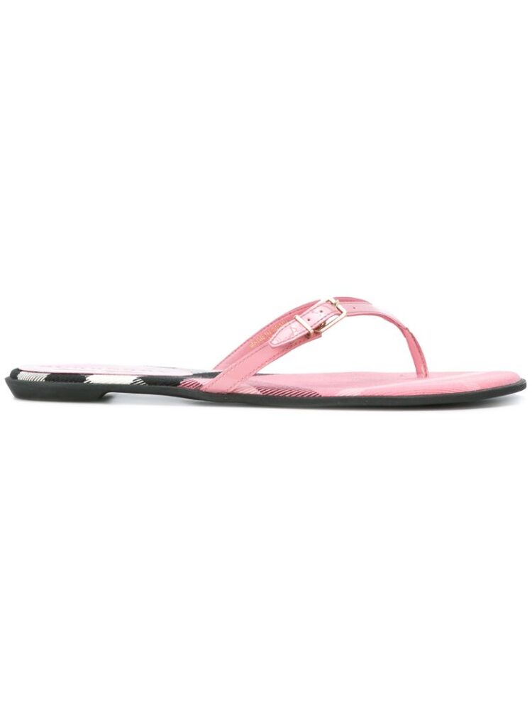 Burberry Karierte Flip-Flop sneakers (paars)