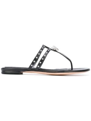 Alexander McQueen Flip-Flops mit Totenkopf-Applikatio sneakers (zwart)