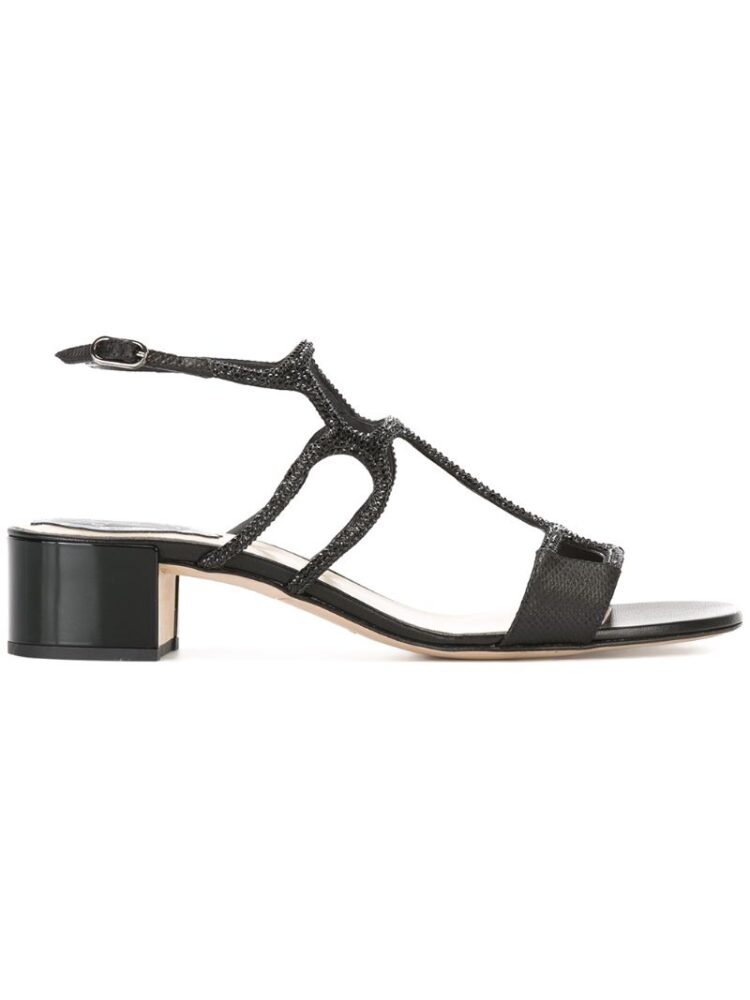 René Caovilla Verzierte Sandal sneakers (zwart)