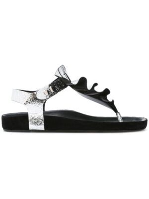 Isabel Marant 'Leakey' Metallic-Sandal sneakers (zwart)