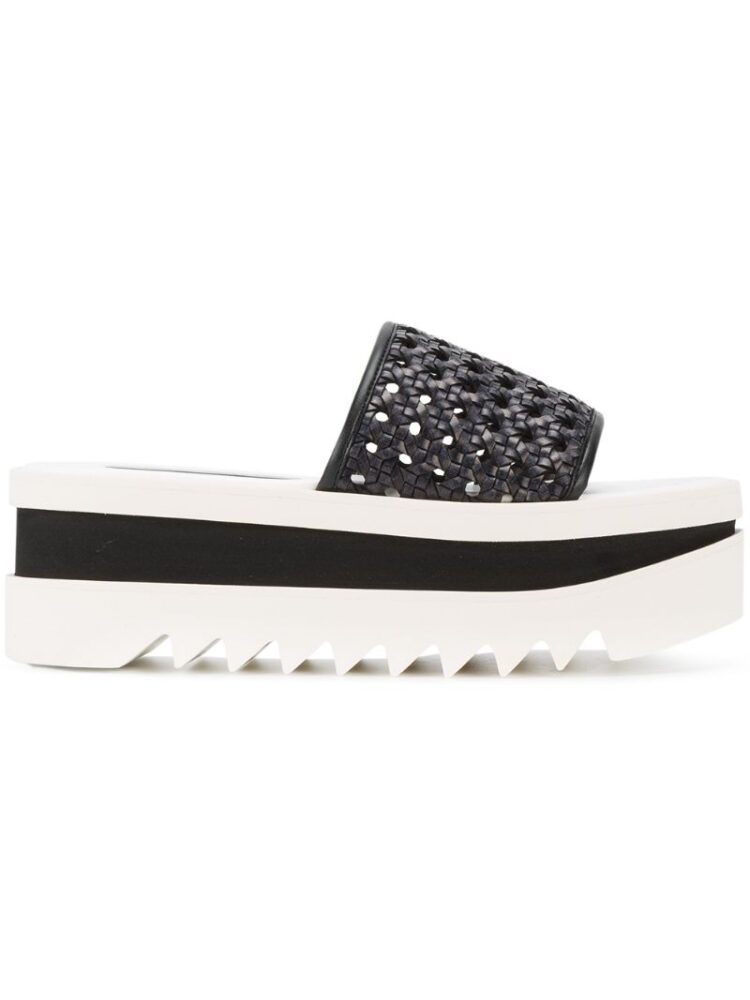 tella McCartney Flatform-Pantoletten mit geflochtenem Riem sneakers (zwart)