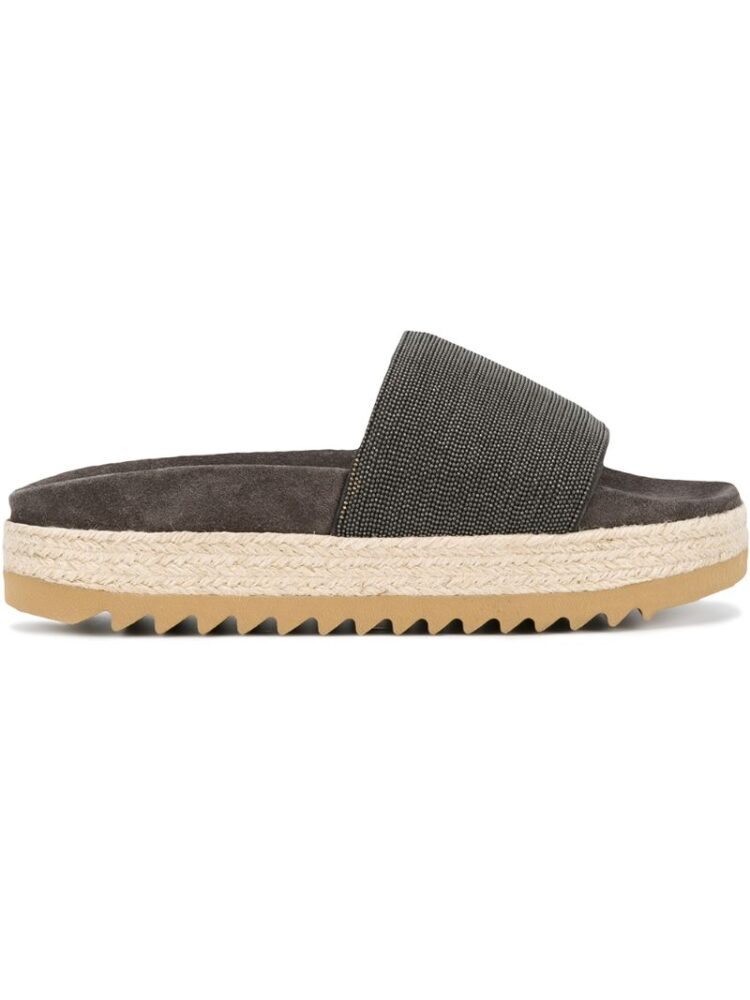 Brunello Cucinelli Pantoletten mit Perlenverzierung sneakers (grijs)