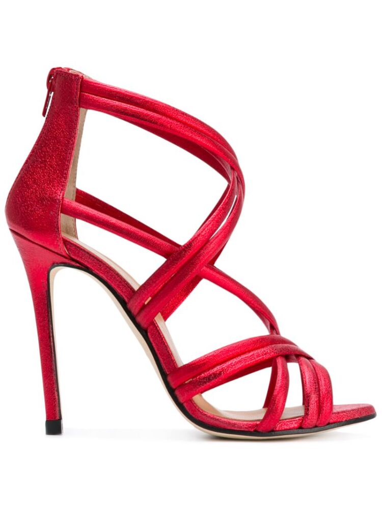 Marc Ellis Metallische Riemchensandal sneakers (rood)