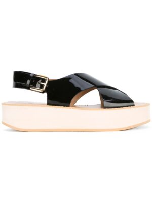 Flamingo's Flatform-Sandalen aus Lackled sneakers (zwart)