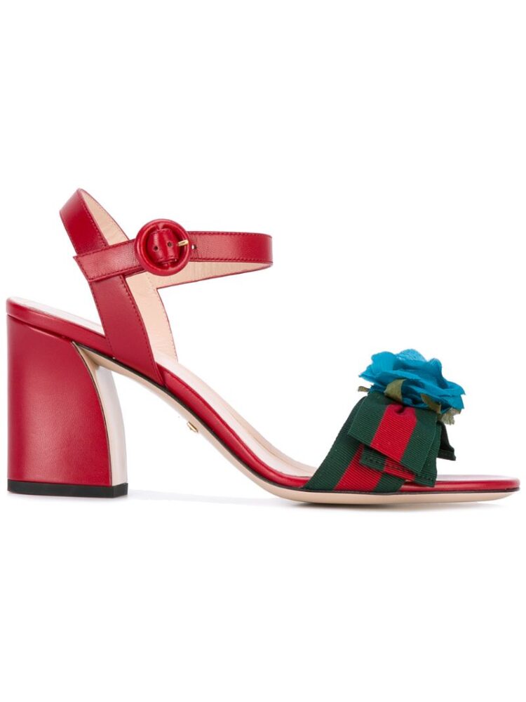 Gucci Sandalen mit Blumen-Applikatio sneakers (rood)