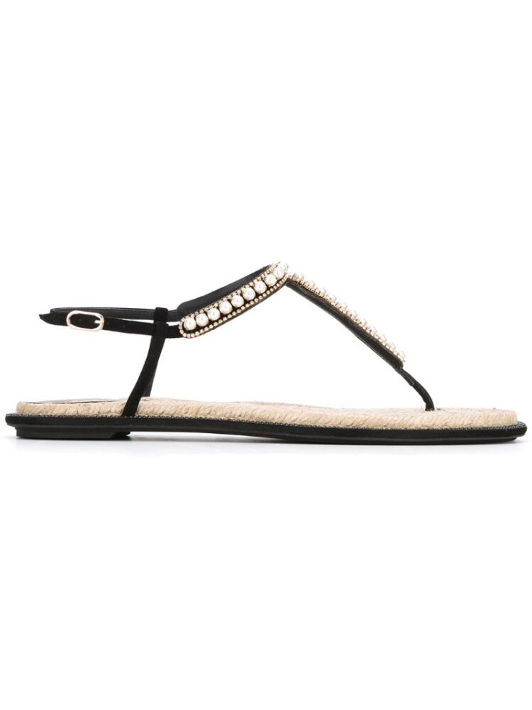 René Caovilla Verzierte Sandalen mit T-Riem sneakers (zwart)