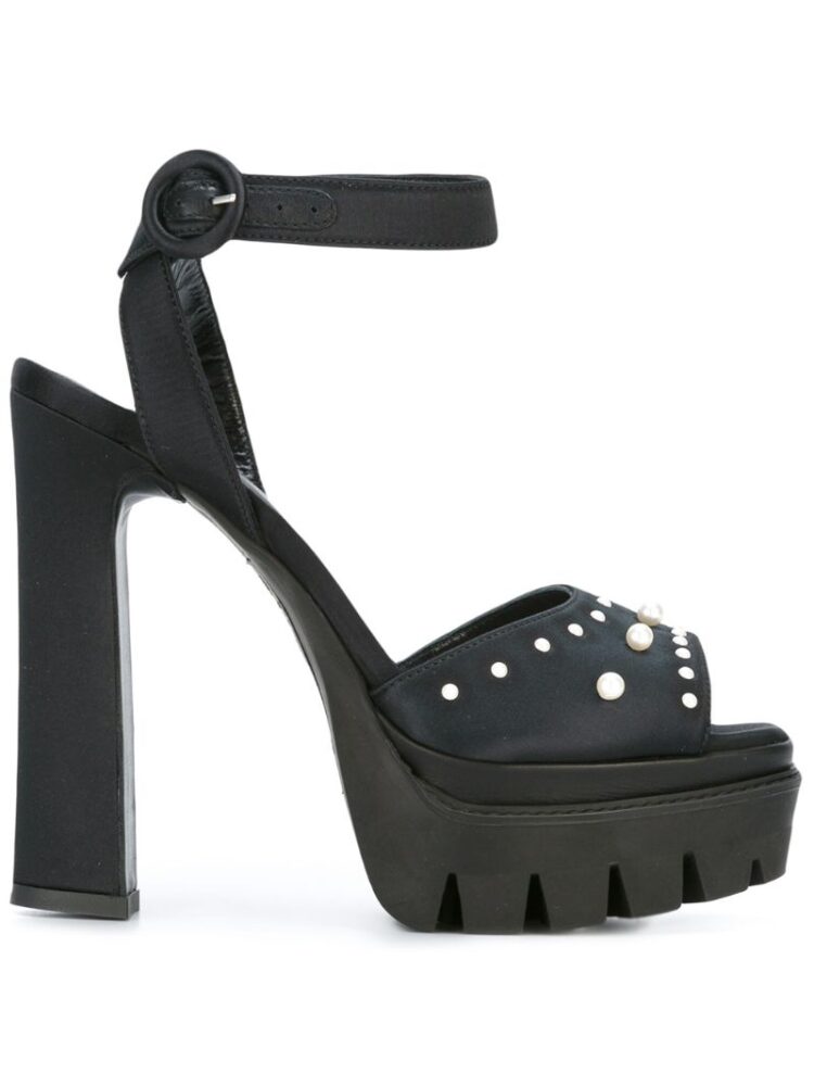 Karl Lagerfeld 'K/Pearl' Plateau-Sandal sneakers (zwart)