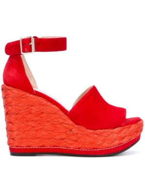 tuart Weitzman 'Soho' Wedge-Wildledersandal sneakers (rood)