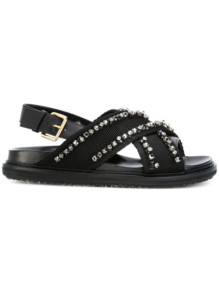 Marni Fussbett-Sandalen mit Kristall sneakers (zwart)