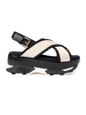 Marni Sandalen mit überkreuztem Riem sneakers (zwart)