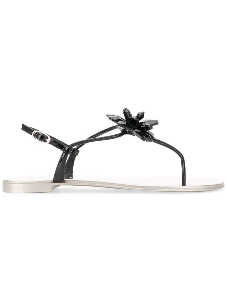 Giuseppe Zanotti Design 'Letizia' Sandalen mit floraler Kristallverzierung sneakers (zwart)